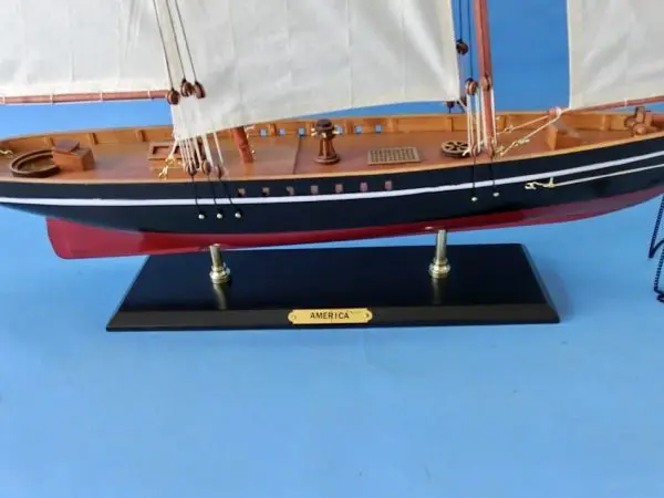 帆船模型 アメリカ号 Wooden America Model Sailboat 35inch